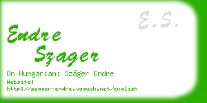 endre szager business card